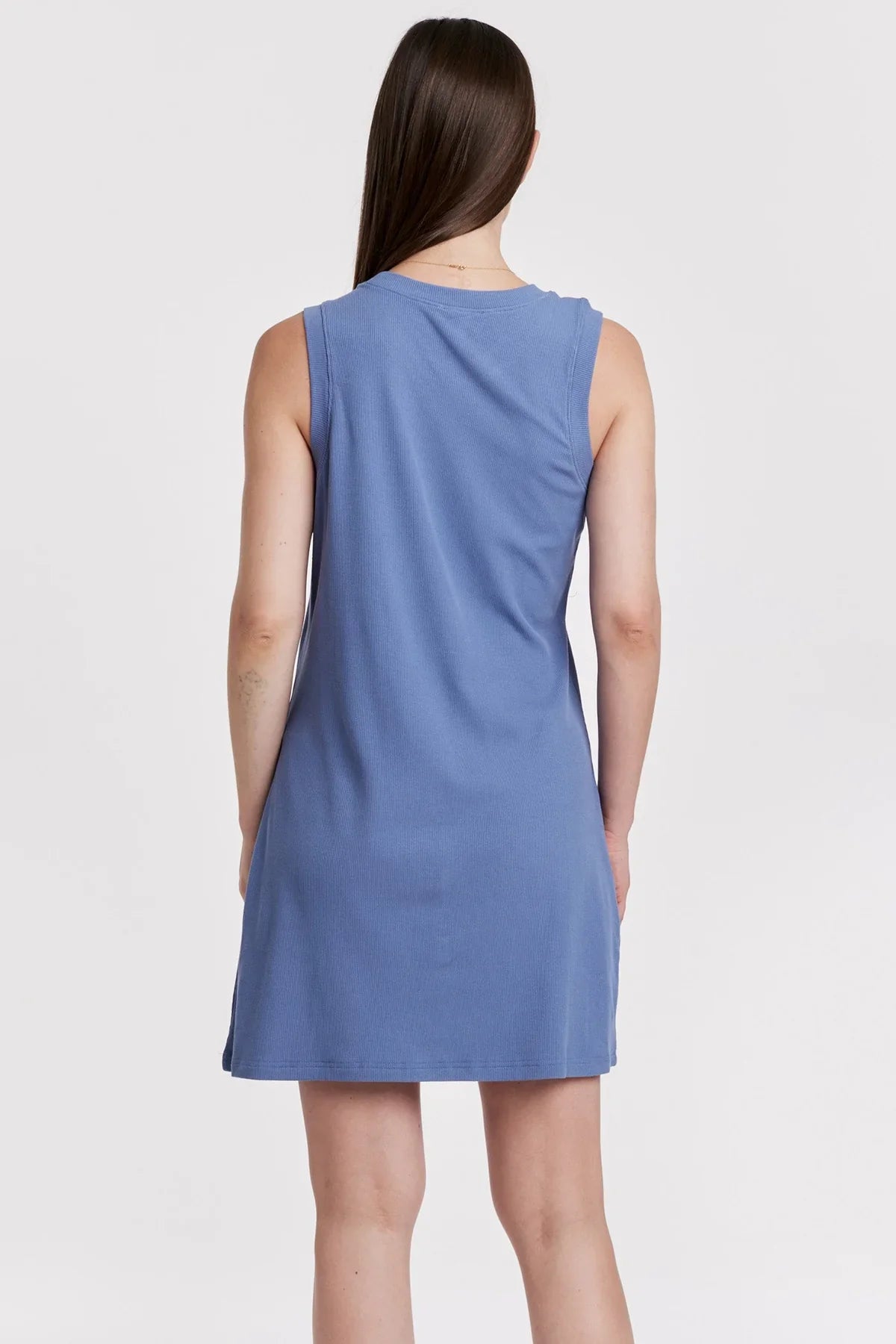 Justine Rib Dress - Stormy Blue